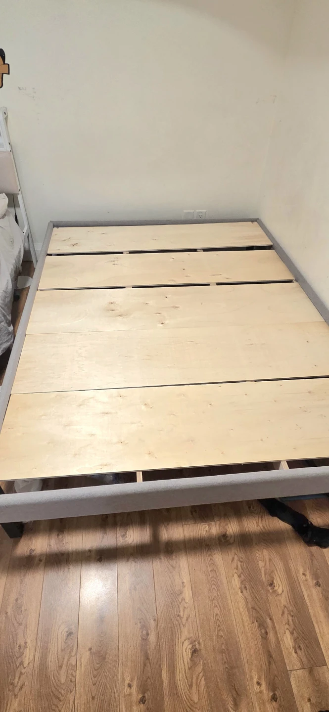 Grey upholstered bed frame - photo 4