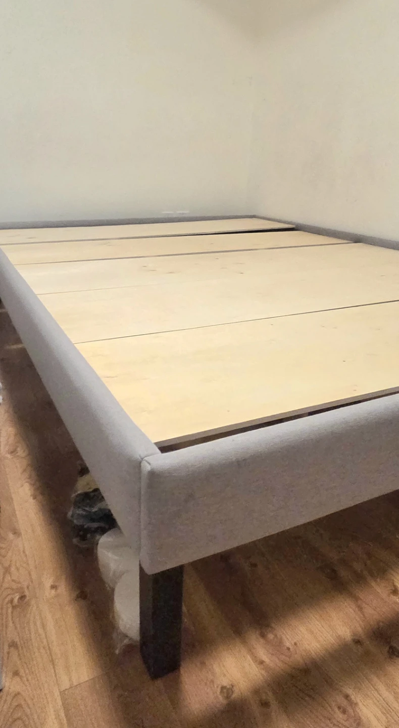 Grey upholstered bed frame - photo 5