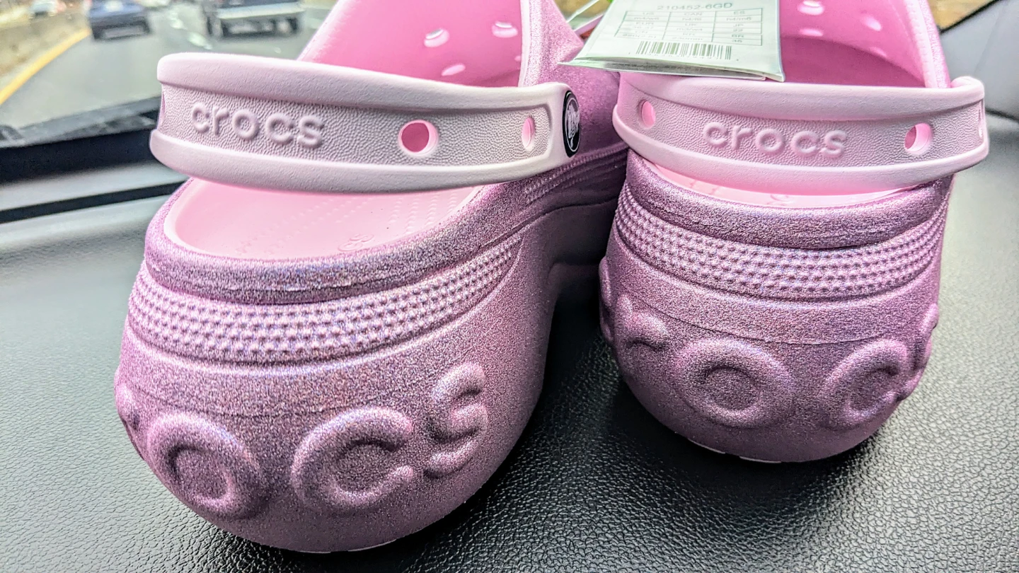 Crocs Classic Glitter Clog Shoes Size 6W US - photo 3