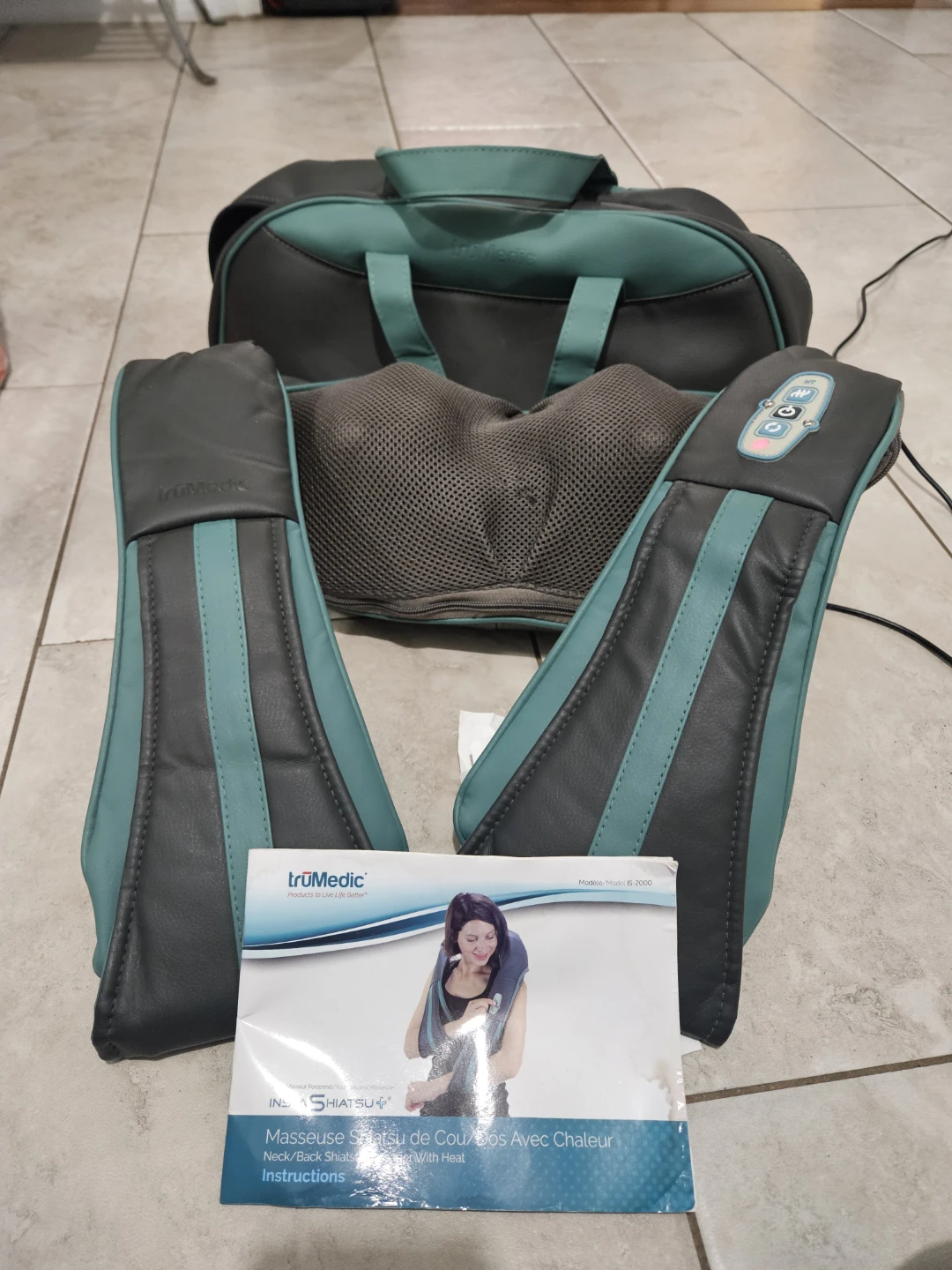 truMedic Neck and Back Shiatsu Massager with Heat - photo 2