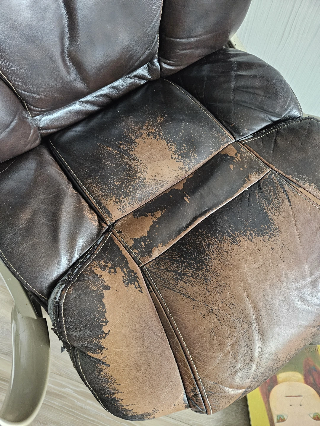 Brown Faux Leather Office Chair - photo 2