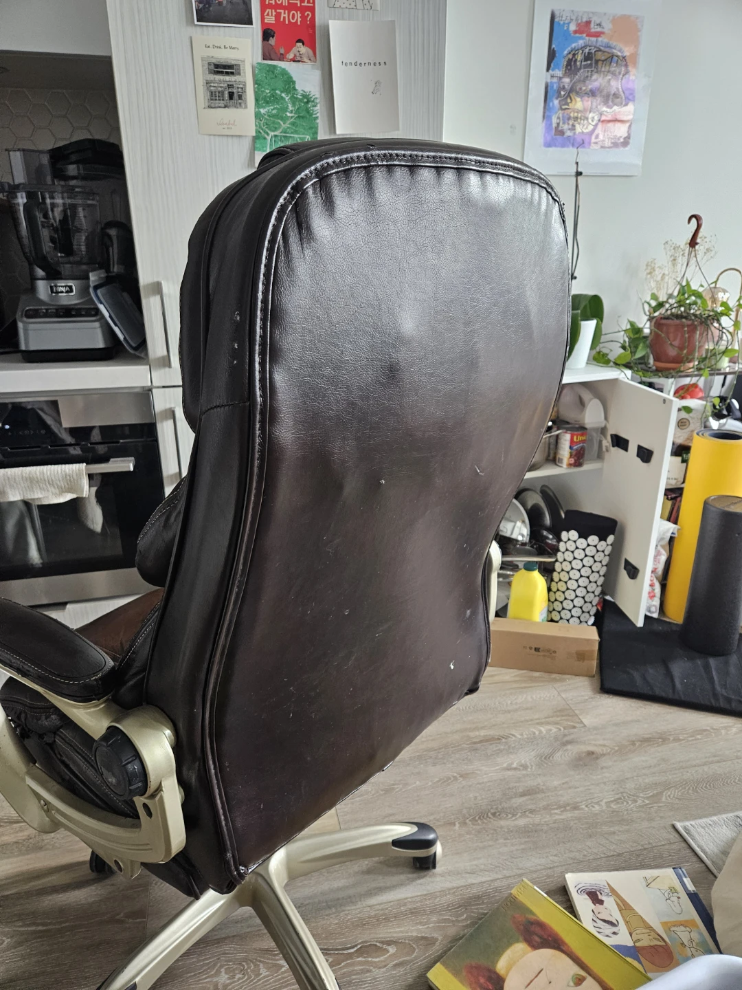 Brown Faux Leather Office Chair - photo 5