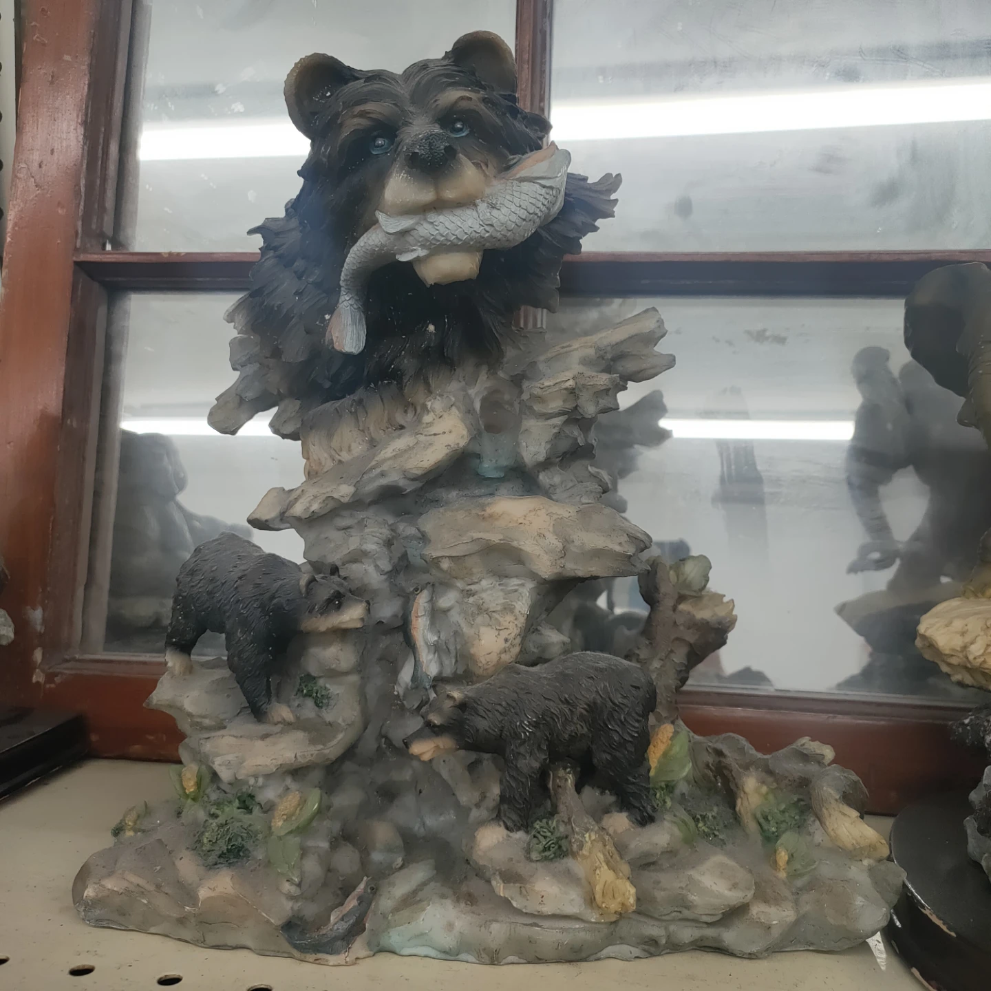 Bear Family Figurine with Fish
