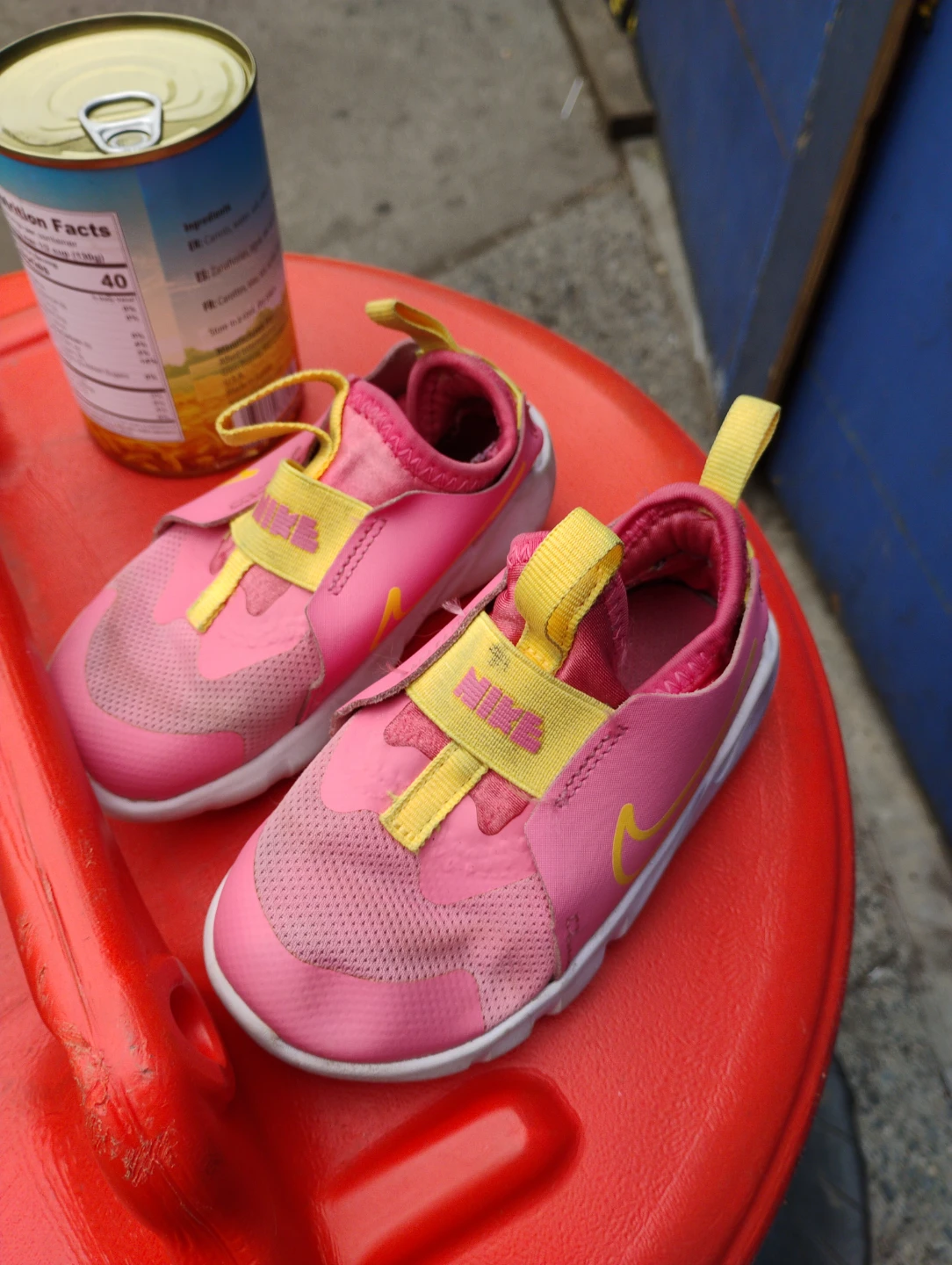 Nike Pink and Yellow Toddler Shoes