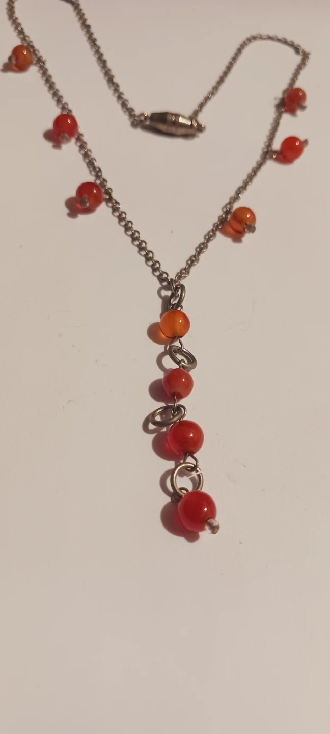 Cute Orange Beaded Necklace - photo 3