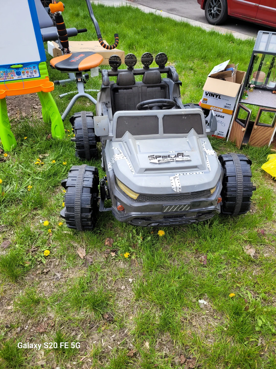 Grey Kids Ride-On Power Car