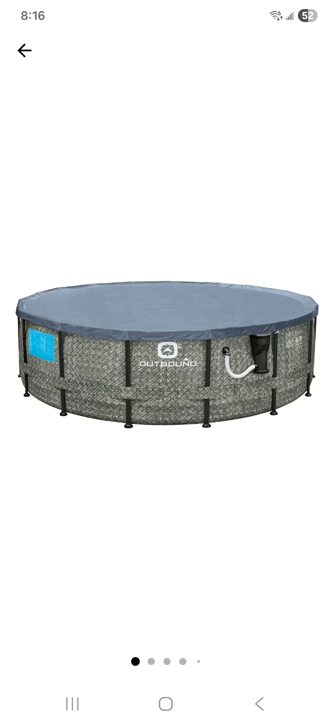 Outbound 16ft Round Steel Frame Swimming Pool with Ladder
