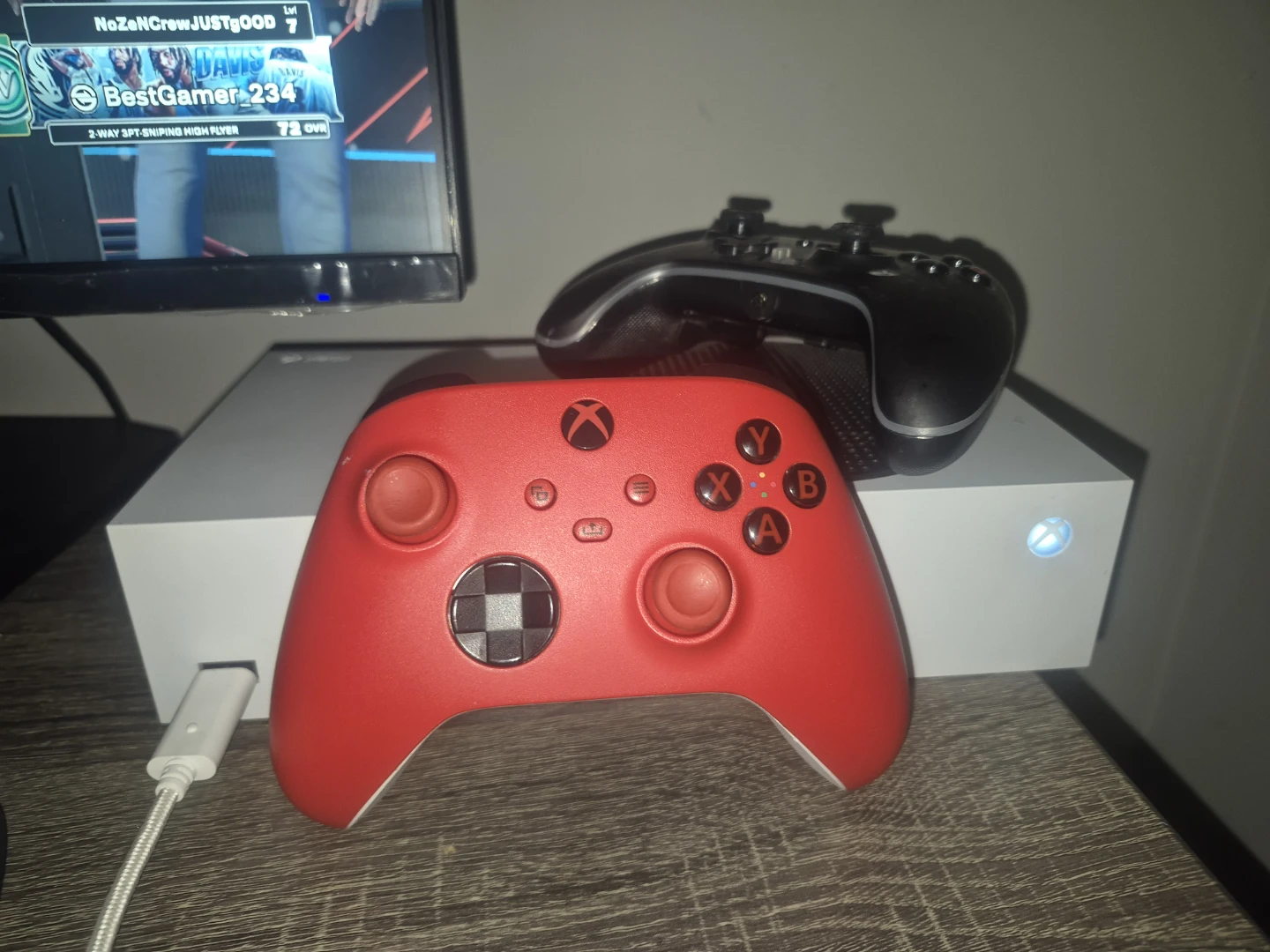Xbox Series S Console with Red and Black Controllers - photo 2