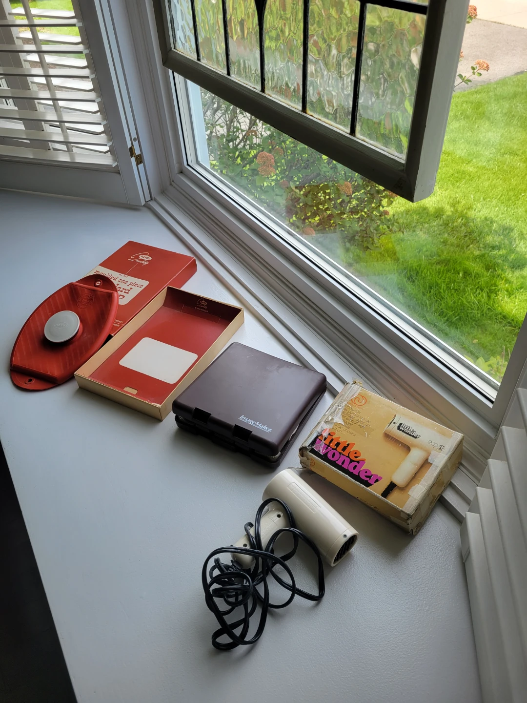 Vintage Curling Iron.Vintage Blow Dryer.Vintage Hot Water Bottle