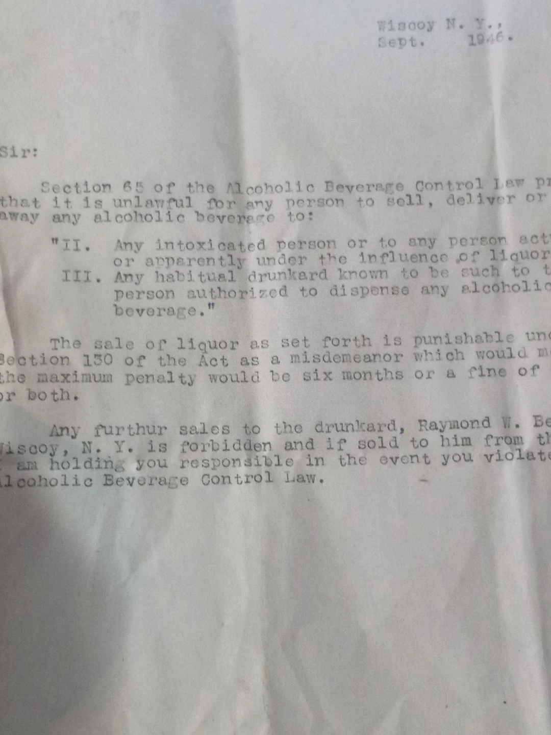 ntrol Law - September 1946