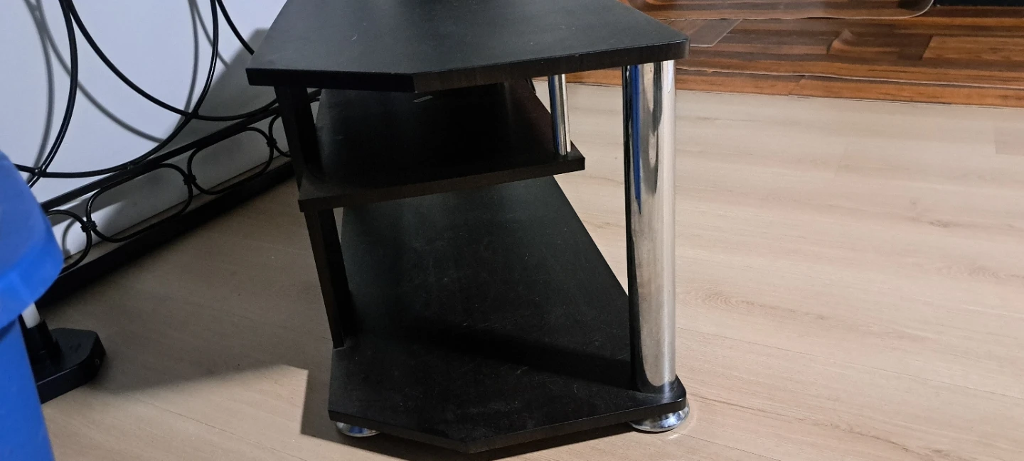 Black 3-Tier Corner TV Stand - photo 5