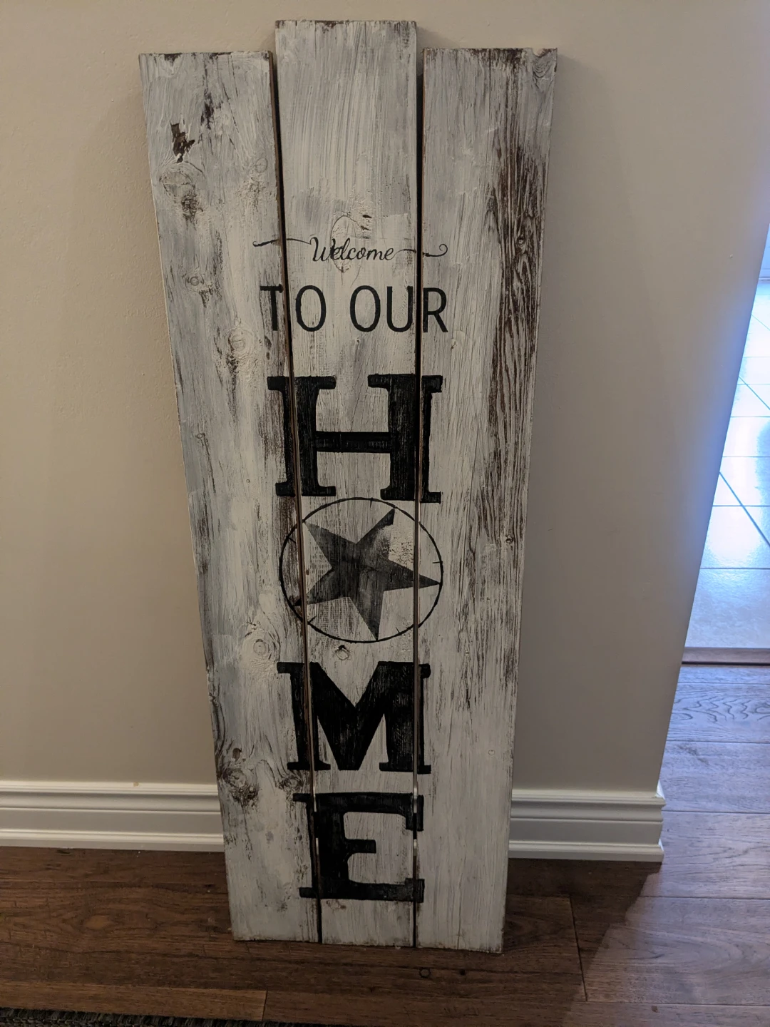 Wooden Welcome to Our Home Sign