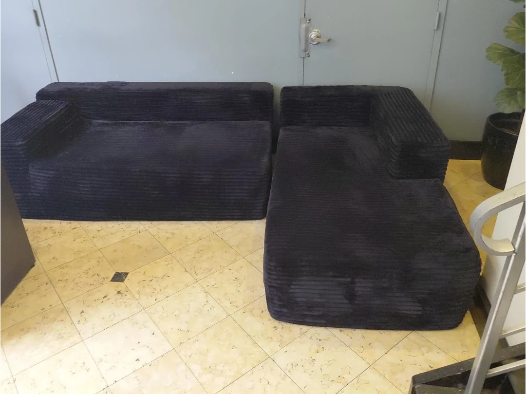 Dark Blue Corduroy Sofa