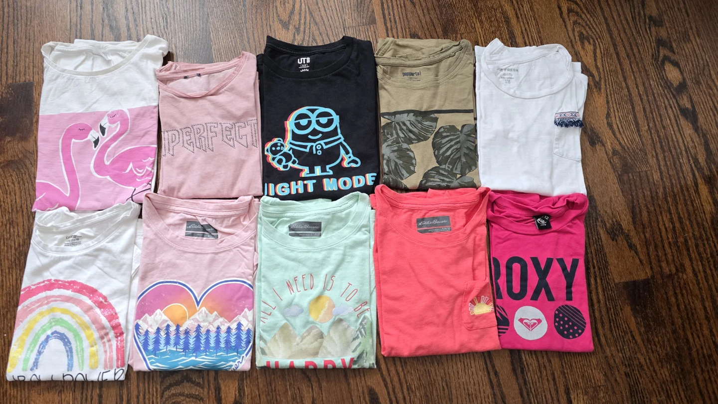 Bundle 10 Girls' T-Shirts Size 10Y
