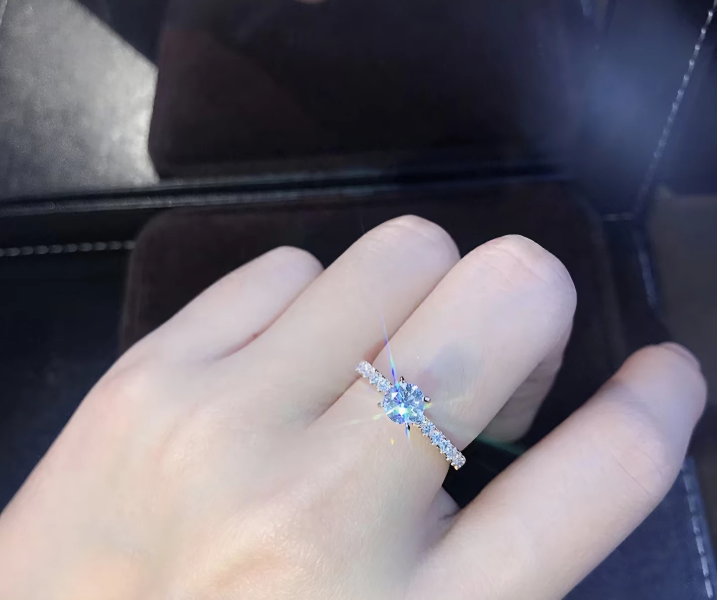 Rose Golden Round Cut Synthetic Cubic Zirconia Ring - photo 3