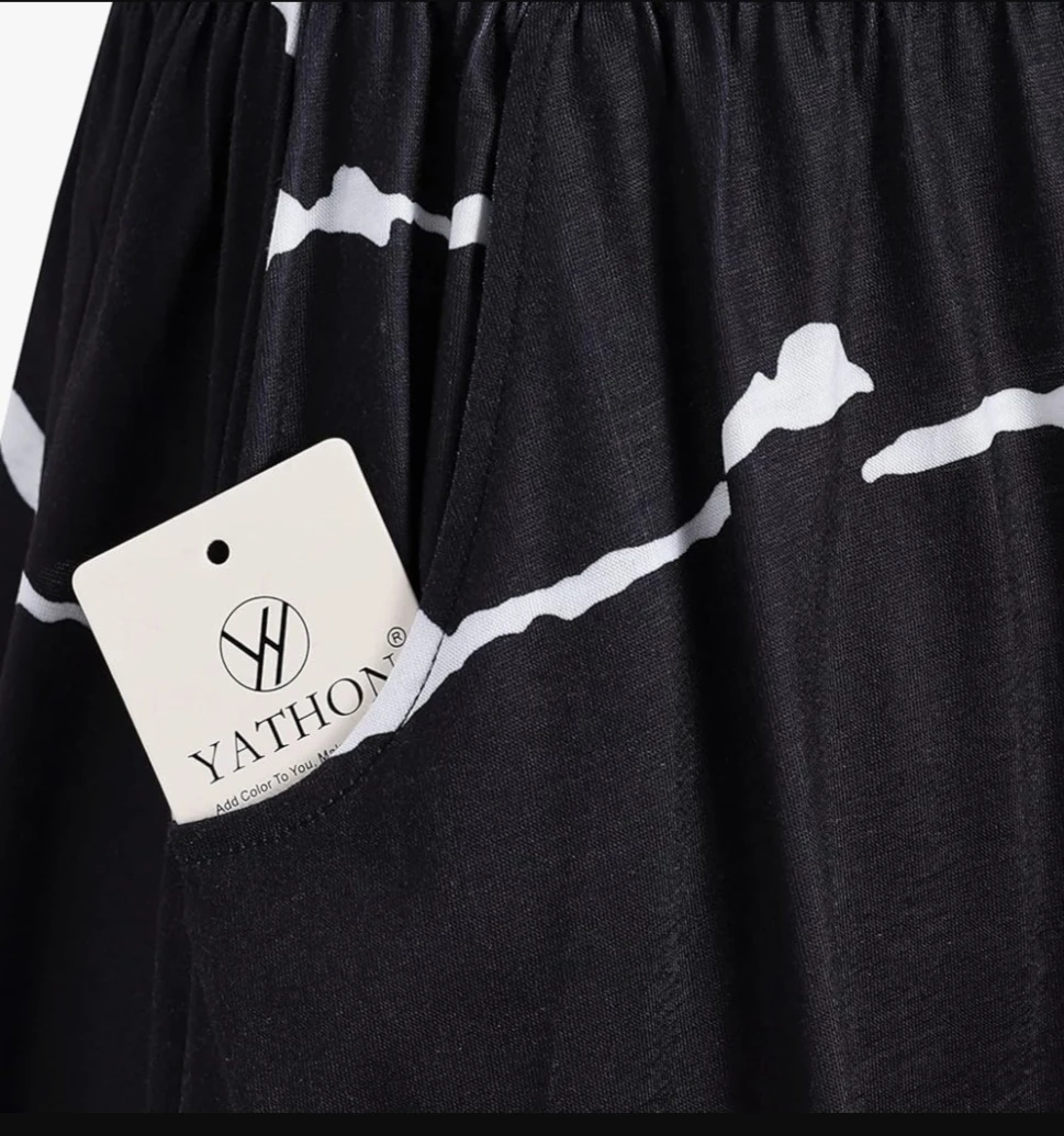 YATHON Black & White Striped Sundress Small - photo 3