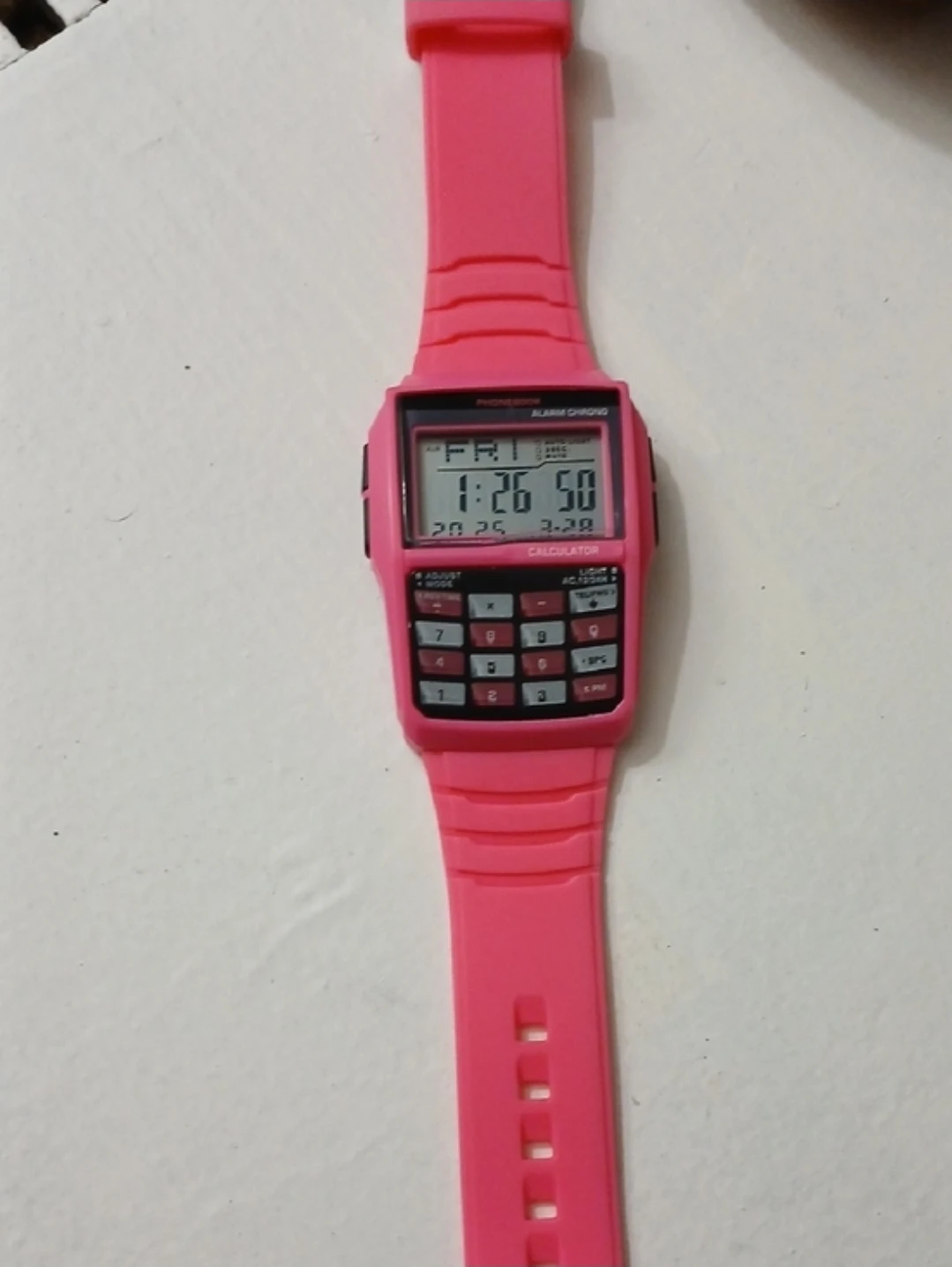 Pink Calculator Watch