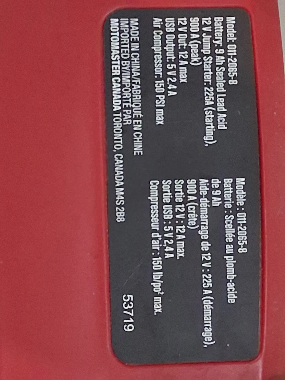 Motomaster 900A Booster Pack with Air Compressor - photo 2