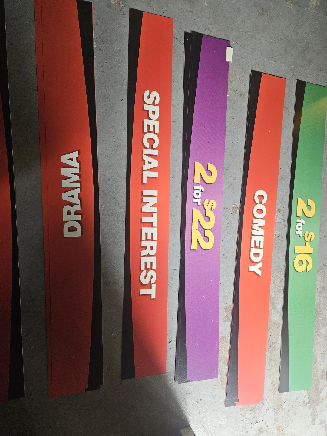 Assorted Movie Genre and Deal Signs - photo 2