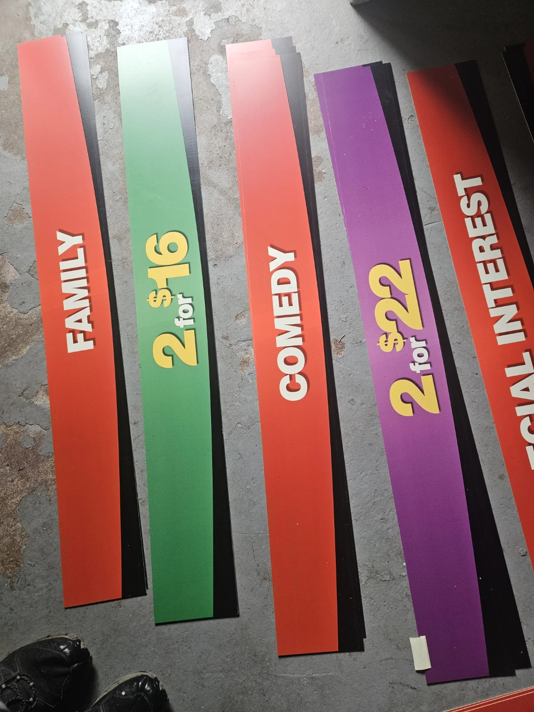 Assorted Movie Genre and Deal Signs - photo 4