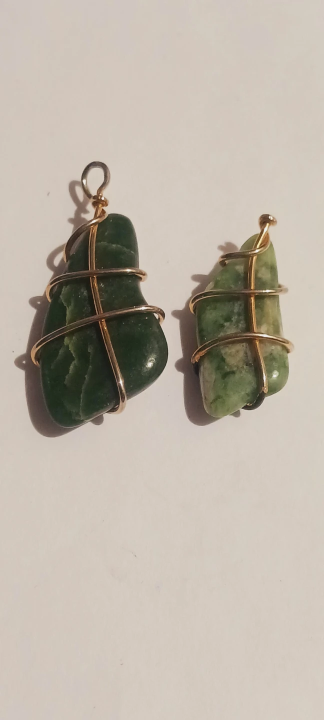 Two Wire-Wrapped Stone Pendants $5 each.