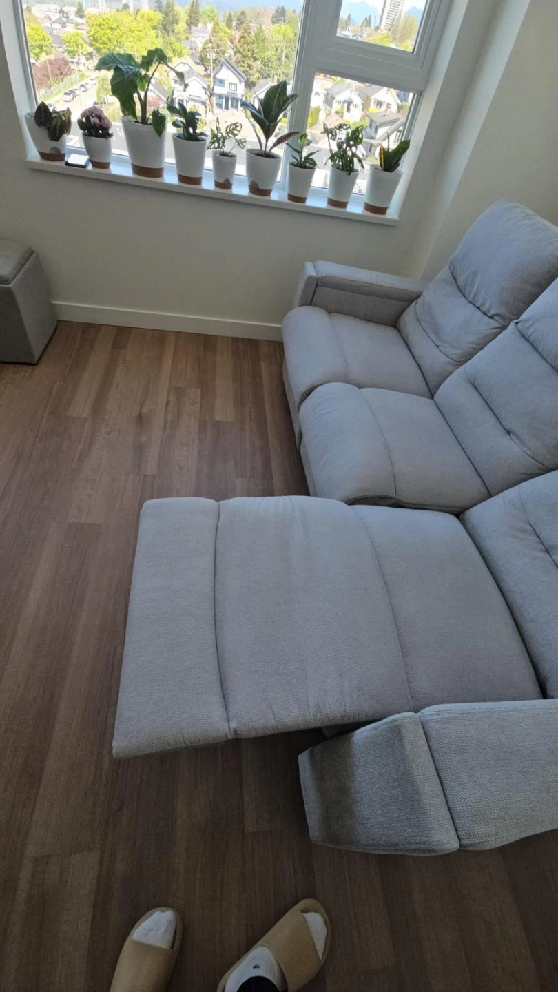 Grey Fabric couch with power Reclining seats - photo 2