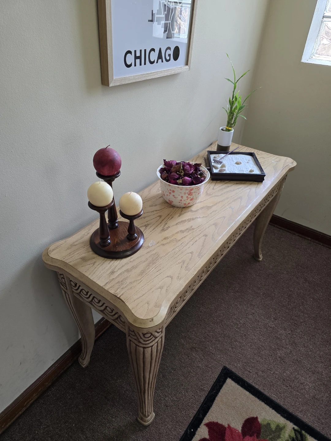 Elegant carved wood Credenza