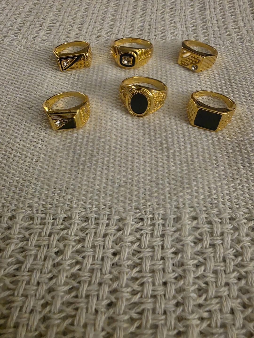 Set of 6 Gold Tone Fashion Rings - photo 2