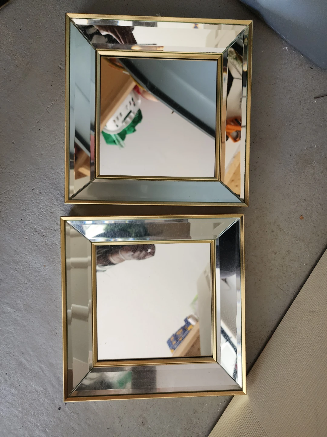 Set of 2 Mirrors with Gold Trim