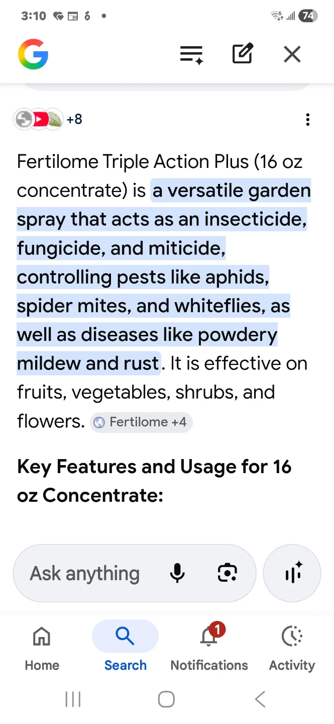 Fertilome Triple Action Plus Fungicide/Miticide/In - photo 3