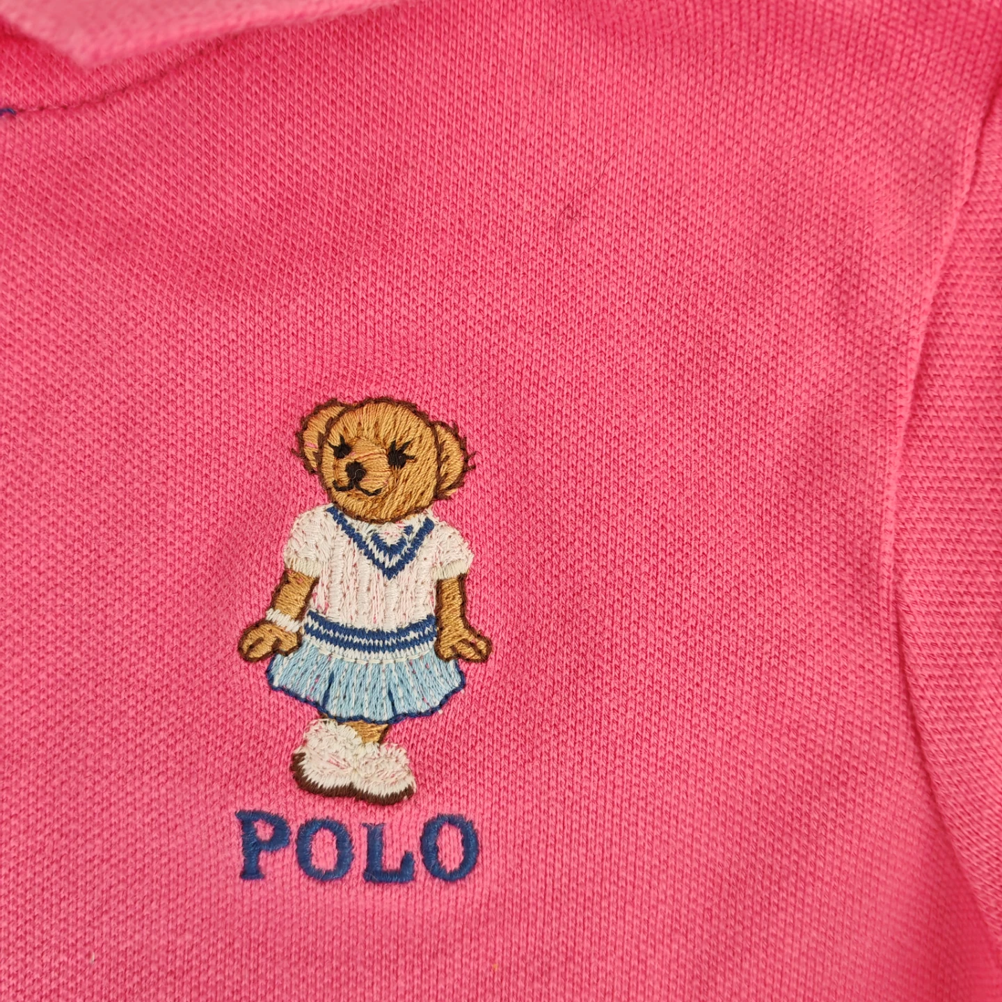 Ralph Lauren Polo Bear Pink Long Sleeve Polo Shirt Size 5 - photo 4