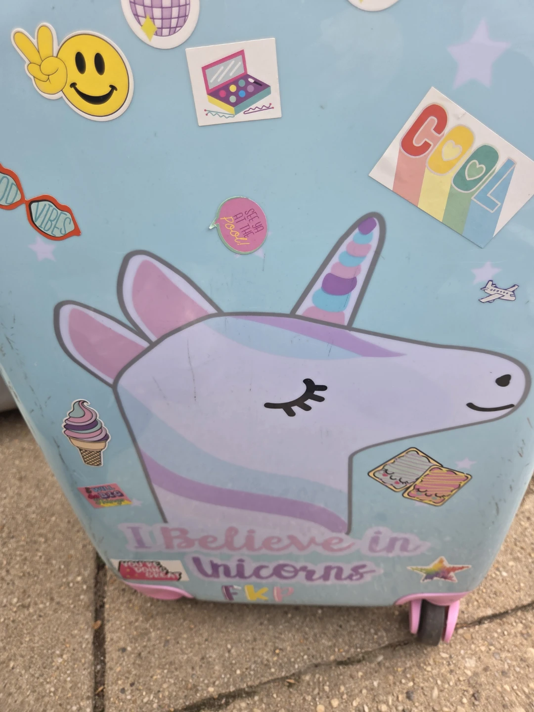 Kids Unicorn Luggage - Light Blue - photo 5