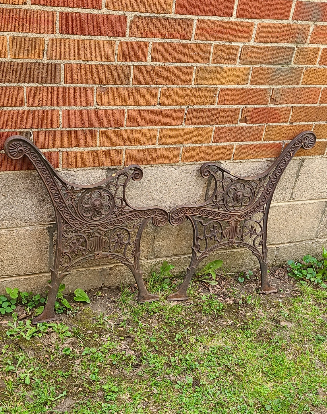 Antique Bench Ends / Vintage Bench Parts