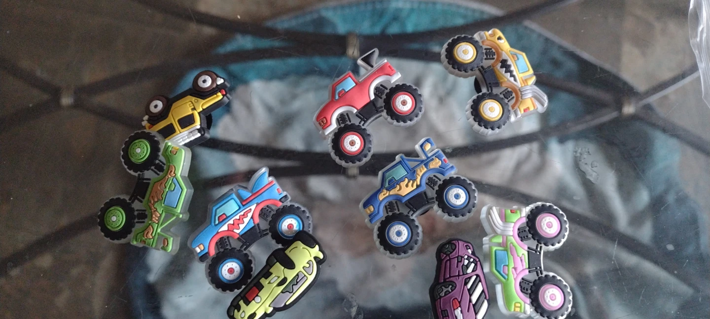 Set of 7 Monster Truck Charms for Shoes