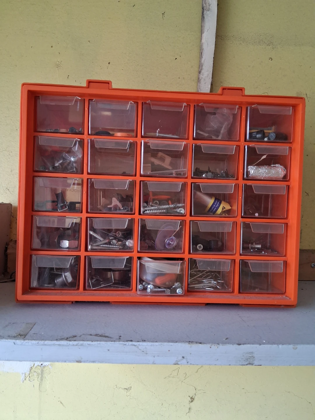 Orange 20-Drawer Organizer Cabinet