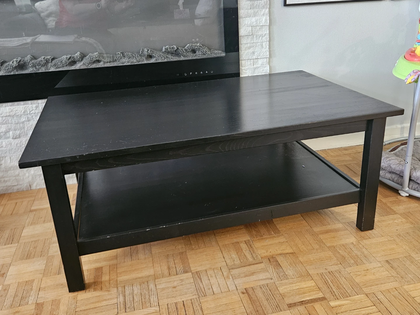 Black Coffee Table with Shelf