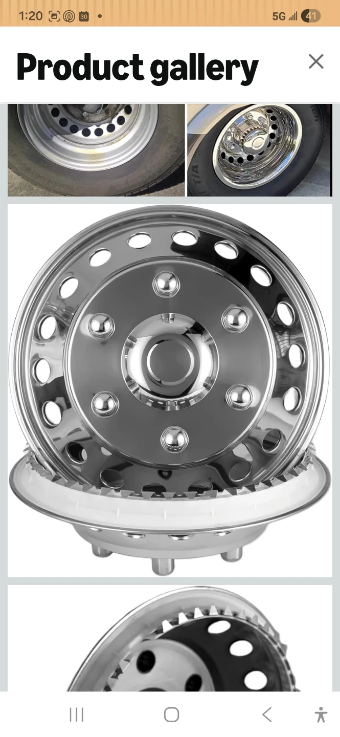 Chrome RV Wheel Simulators Hub Caps