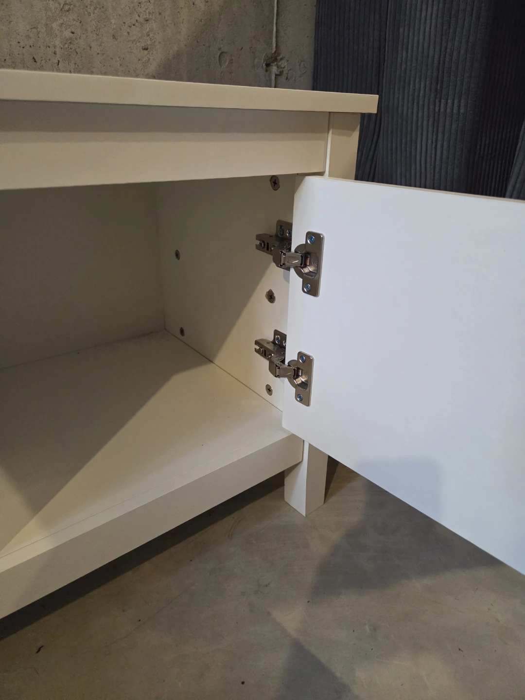 White TV Stand with Doors and Shelves - photo 5