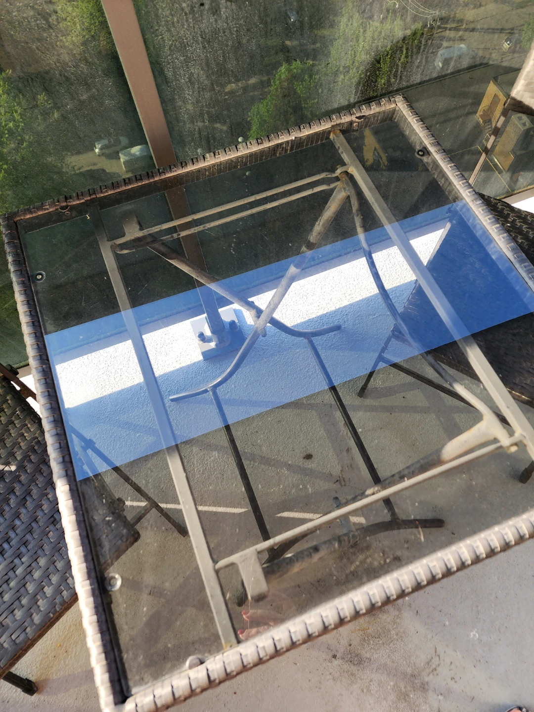Wicker patio 2 chairs and glass-top table set - photo 4