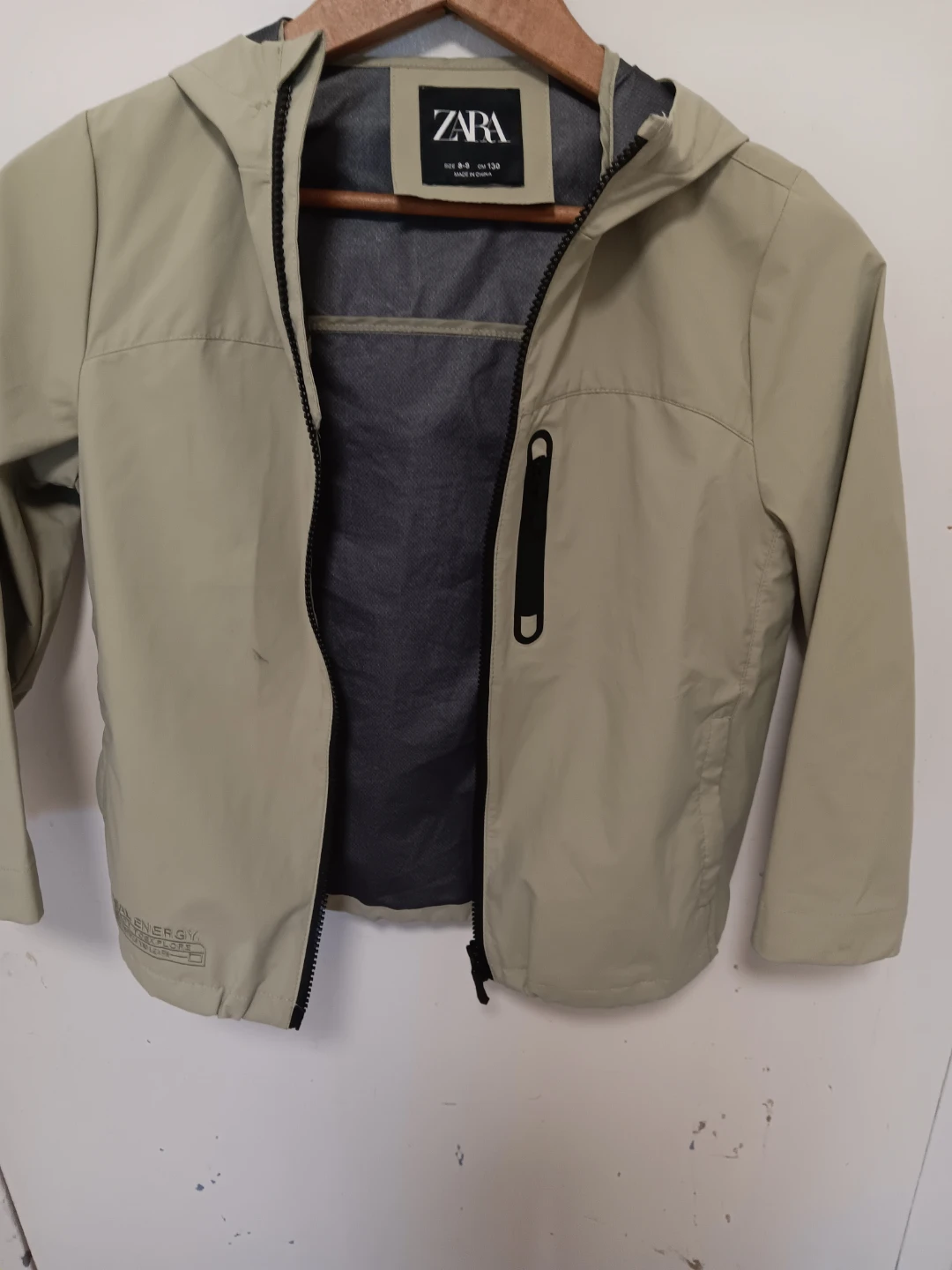 ZARA Kids Khaki Hooded Jacket - Size 8-9 Years
