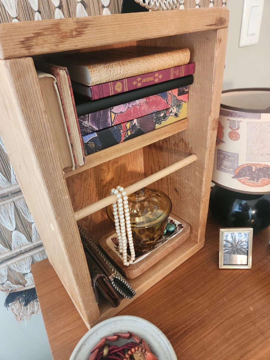 Wooden Two-Shelf Storage Unit with Dowel Rod - photo 3