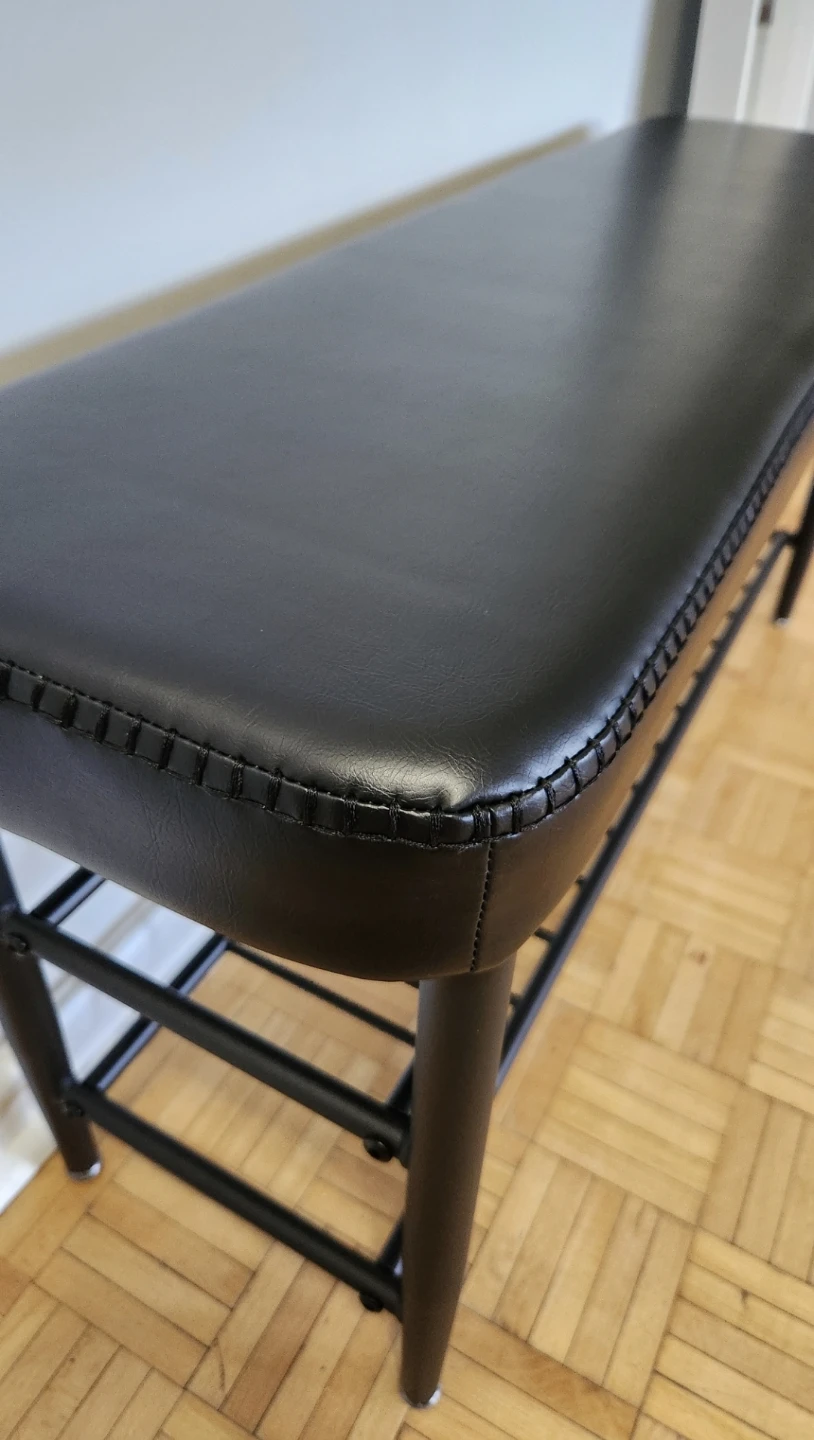 3-level 32' Black Leather Padded Bench Storage *new - photo 2