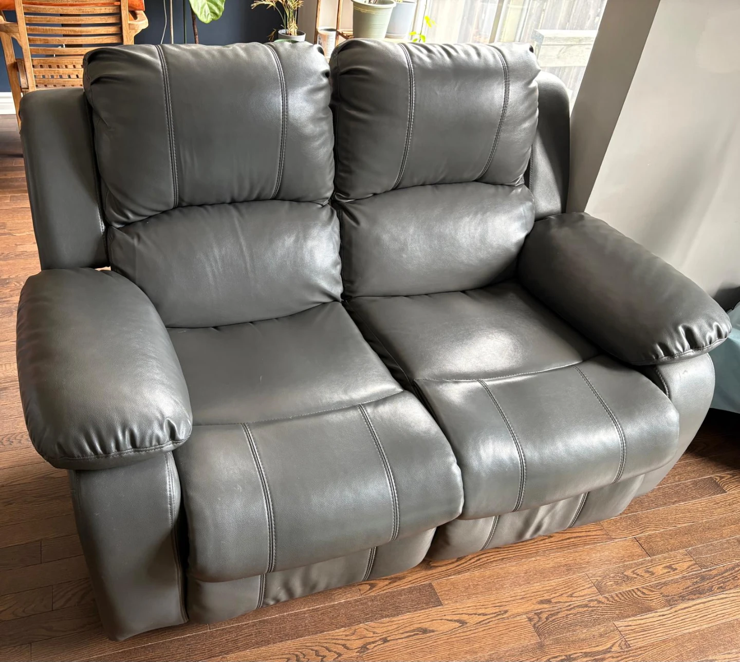Grey Double Recliner Sofa