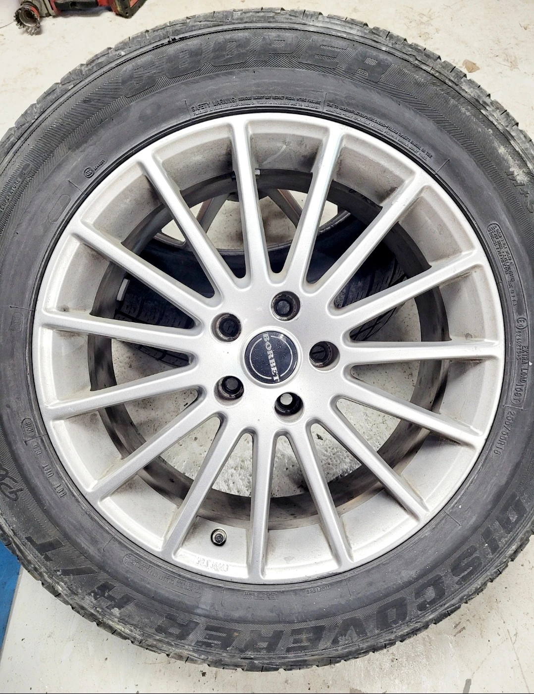 4 Borbet Rim with 255/55R18 Winter Tire