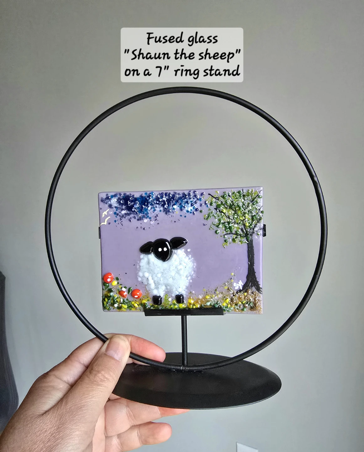Fused glass "Shaun the Sheep "