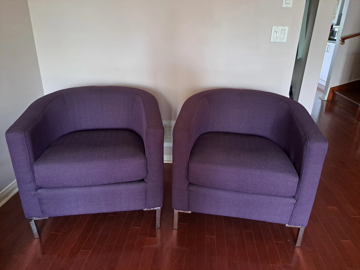 Set of 2 Purple Barrel Chairs