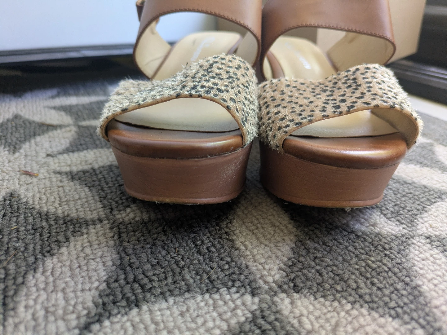 CL by Laundry Wedge Sandals - Brown/Leopard Print - Size 5.5/36M - photo 2