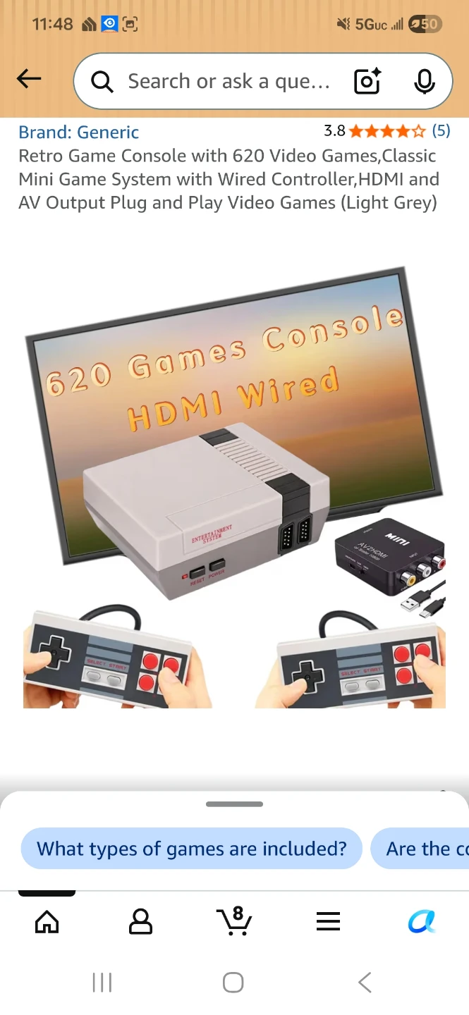 Generic Retro Mini Game Console with 620 Games
