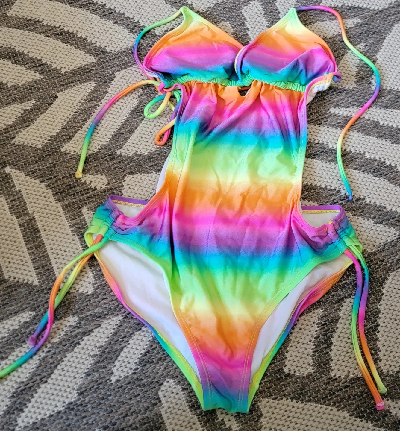 Rainbow Tie-Dye One-Piece Swimsuit