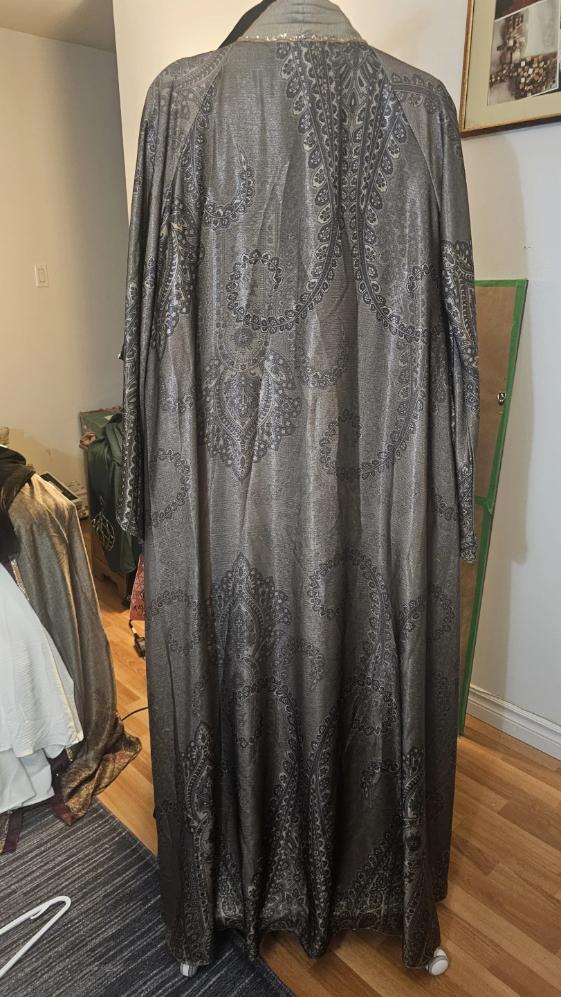 Grey Paisley Patterned Abaya - photo 2
